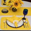 Sweet Pea Linens Solid Bright Yellow Quilted Rectangle Placemats - Set of Two