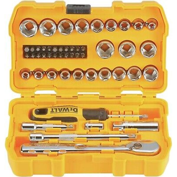 DEWALT DWMT81611T 50 Pieces Mechanics Tool Set 3/8" Drive Size Chrome