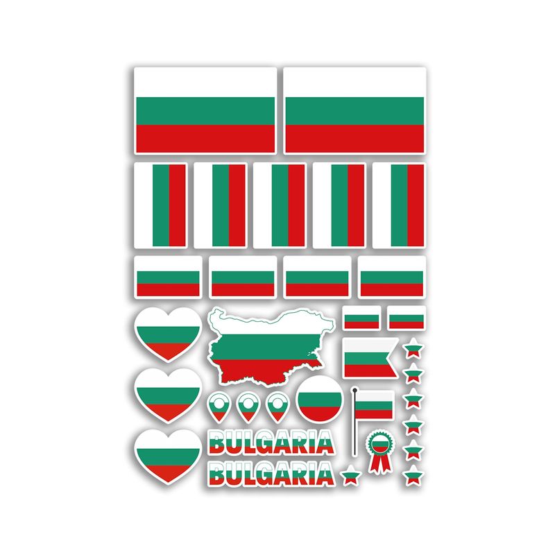 A4 Sticker Sheet Bulgaria Flags Vinyl Stickers - Bulgarian Country ...