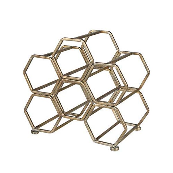 Dulton K19-0116AGD Honeycomb Wine Rack, Antique Gold, Honeycomb Wine Rack, Antique Style, Height 10.9 inches (277 mm), Width 12.0 inches (305 mm), Depth 6.9 inches (175 mm)