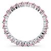 Swarovski Matrix ring, Round cut, Pink, Rhodium plated, 55