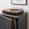 Modway Render Wood & Vinyl Record Display Stand with Hinged Door in Charcoal