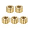 PATIKIL 1/4 inch Male BSP Pipe Plug Internal Hex Thread Socket, 5 Pack Hex Counter Sunk Solid Brass Pipe Plug Fitting Set for Pipe Air Tanks
