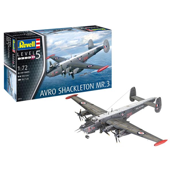 Revell 03873 Avro Shackleton MR.3 (1:72 Scale) Model Kit, Grey