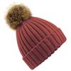 Beechfield Bobble Pom Beanie Hat (Light Grey)