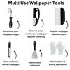 Wallpaper Paste Kit - Set Includes 10 Roll Adhesive Paste and Wallpaper Kit Containing Smoother, Roller, Hanging Brush, Scraper, Trimmer and Gloves
