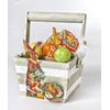 VBS Basket with Handle, Raw Wood, Approx. 11 x 11 x 7.5/15.5 cm