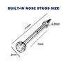 GCHSSS 2 Pack Nose Piercing Kit, Disposable Safe Sterile Piercing Unit For Self Nose Piercing Gun, Nose Stud Piercing Kit Tool with Free Nose Rings Hoop and Marker (White+Black)