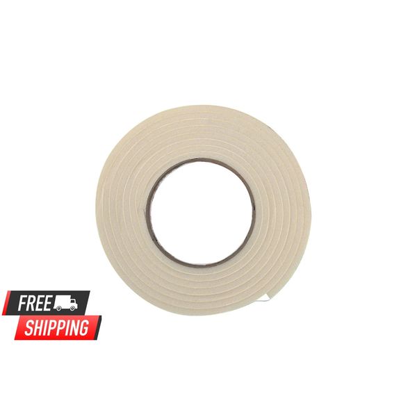 3/8 in. x 3/16 in. x 10 ft. White High-Density Rubber Foam Weatherstrip Tape NEW