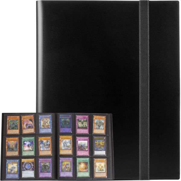 GEAoffice Trading Card Binder, 9 Pockets Card Album Folder, 360 Side Loading Pocket Binder for Yugioh, MTG and Other TCG, BLACK