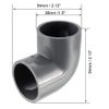 uxcell PVC Pipe Fitting 32mm Slip Socket 90 Degree Elbow Coupling Connector Gray 3Pcs