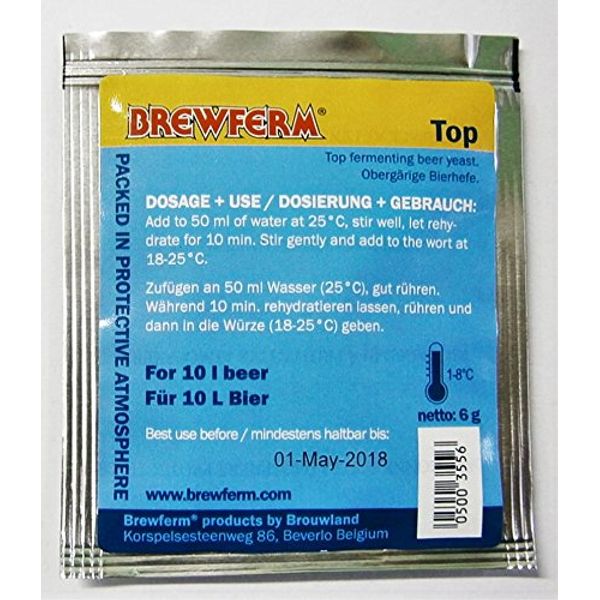 BIERHEFE BREWFERM TOP - Bier Hefe für Ale, IPA,Obergärig | Trockenhefe | Obergärige Hefe | Brewferm| Homebrew | Brewing Yeast | Hefe Bierbrauen