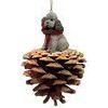 Conversation Concepts Poodle Gray w/Sport Cut Pinecone Pet Ornament