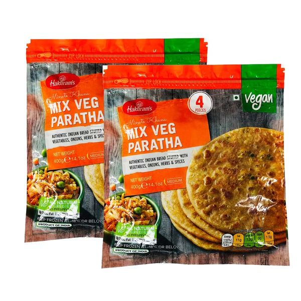 Haldiram's Mixed Vegetable Paratha | 400G | Veg Paratha | Ready to Eat | 100% Fresh | Indian Origin - B1G1 Pack