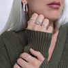 Silverly Women's 925 Sterling Silver Multi-Ball Beaded Thin Band Simple Stackable Ring