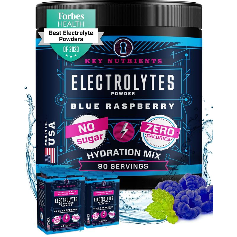 KEY NUTRIENTS Multivitamin Electrolytes Powder No Sugar - Sweet Blue ...