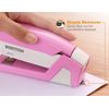 Bostitch Office InCourage Spring-Powered Compact Stapler, BCA Pink (1588), plastic-half strip