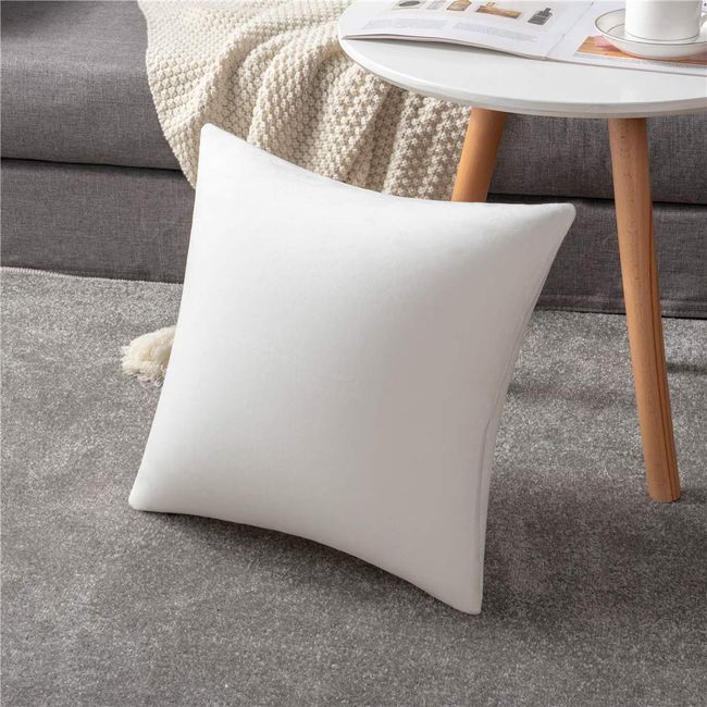 Decorative Throw Pillow Insert: Set of 4 Square Soft (White, 18x18
