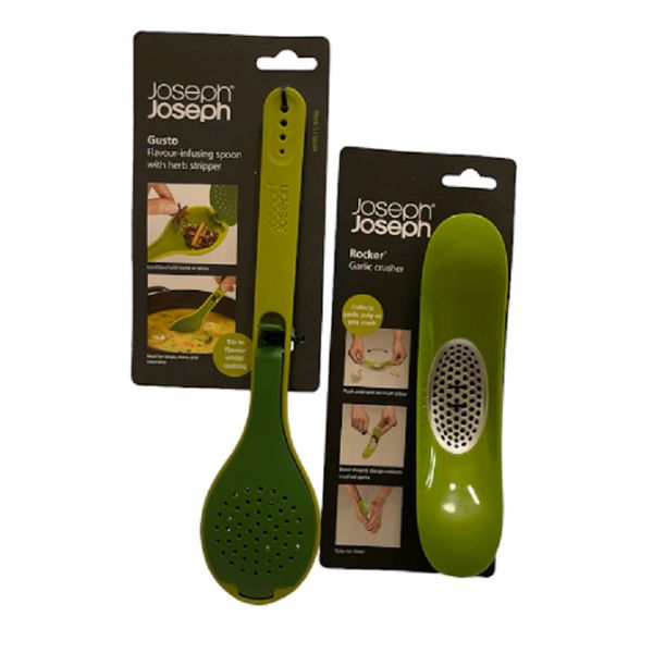 Joseph Joseph Gusto Spice & Herb Infuser Spoon & Rocker Garlic Crusher Set