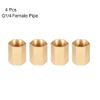 sourcing map 4 Stk. Messing Rohrfitting, 1/4"G Innengewinde, gerade Stange, Rohrfitting de