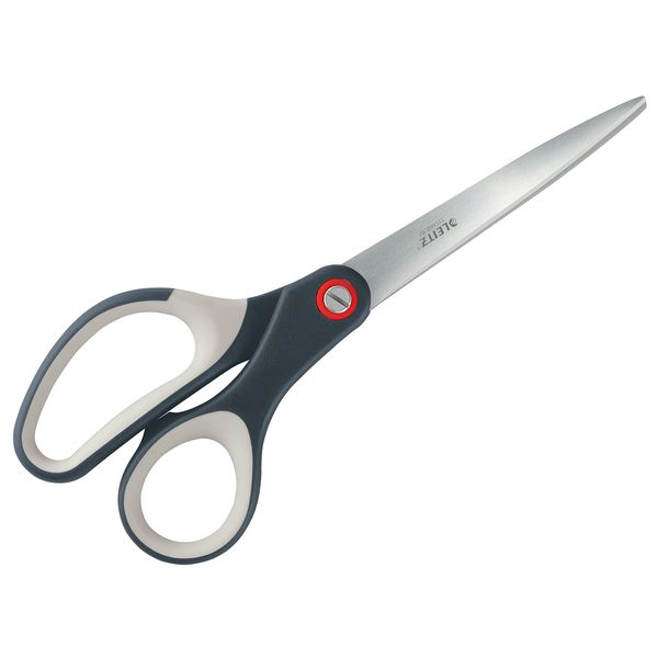 Leitz Ambidextrous Office Scissors, Premium Titanium Coated Stainless Steel, Ultra Sharp, Precision Cutting, Ergonomic Soft Handle Grip, Home/Office Use, Cosy Range, Velvet Grey, 53320089