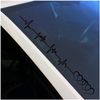 Finest Folia Front Windshield Sticker Front Windscreen Sticker Heartbeat Black Gloss FS19