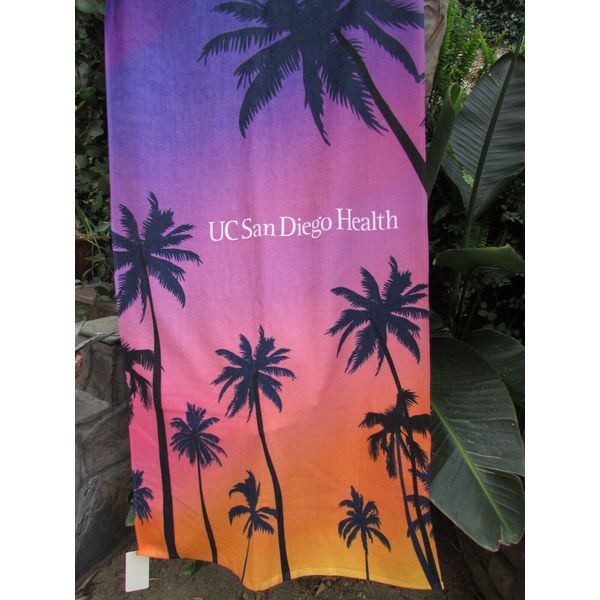 Beach Towel by Double Face Palm  Print US San Diego Health 100% Cotton 54" x 27"