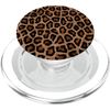 Cell Phone Button Holder Pop Out Knob Brown Leopard Print PopSockets PopGrip for MagSafe