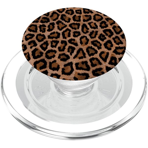 Cell Phone Button Holder Pop Out Knob Brown Leopard Print PopSockets PopGrip for MagSafe