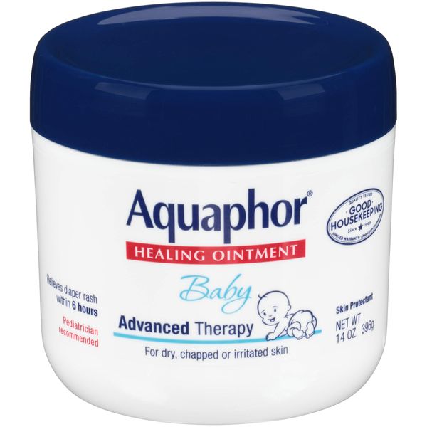 Aquaphor Baby Healing Ointment Advanced Therapy Skin Protectant, Dry Skin and Diaper Rash Ointment, 14 Oz Jar