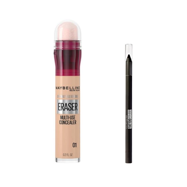 Maybelline New York Instant Anti Age Eraser Kapatıcı 01 Light & Mini Tattoo Liner Gel Pencil Makyaj Seti