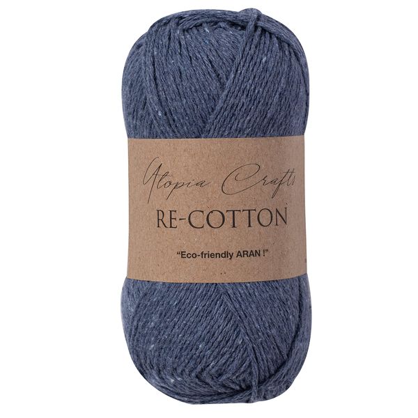 Utopia Crafts Re-Cotton Knitting Yarn, 100g (Indigo Blue)