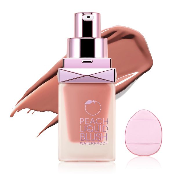 Boobeen Flüssige Blush Makeup Dewy Finish, Leichtes Hochpigment Matte Soft Cream Blush für Wangen, Lang anhaltende glatte natürliche Blush Farbe, mit Puff