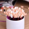Disposable Dual Sided Eyeshadow Brush Sponge Tipped Oval Makeup Applicator, 100 Pieces (Multicolor)