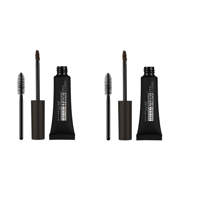 Maybelline Tattoo Studio Waterproof Brow Gel, #264 Black (Pack of 2)