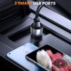 IC1-AA Bluetooth Fast Car Charger 2 USB Port Cigarette Lighter Socket Adapter