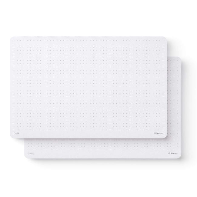 Notsu Dot Grid Desk Notepad 2 Pack | Minimalist Dotted Memo Mouse Pads with Premium Thick Paper, Small 5.5" x 8.5"