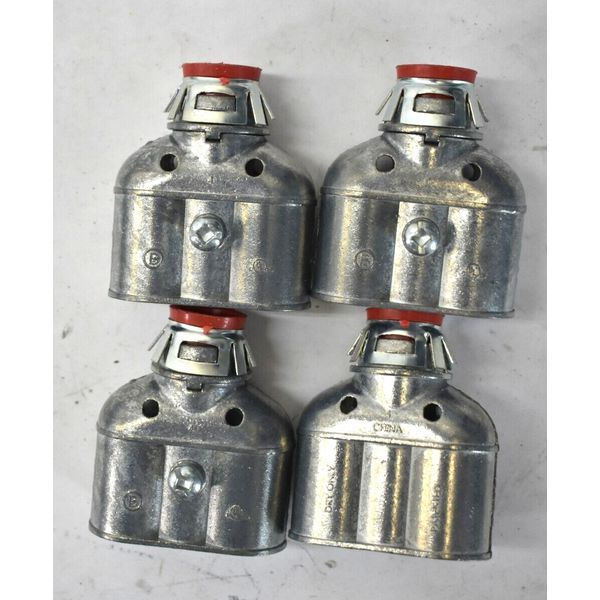 Lot of 4 Cable Connectors Steel Aluminum Housings Zinc Plated Multi Hole Outlets