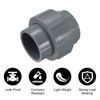 sourcing map 2 Pcs 1.2" Union PVC Coupling Pipe Fitting (Socket x Socket) PVC Slip Union Coupling Adapter Schedule 40, EPDM O-Ring, Grey