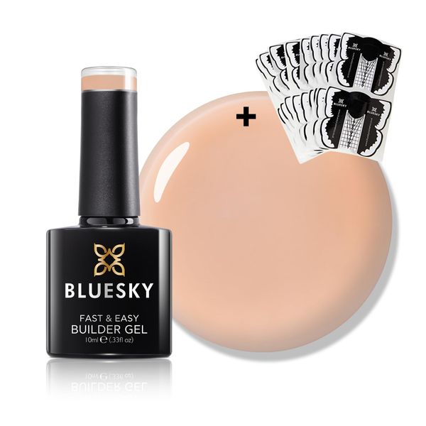 Fast and Easy Builder Gel Bundle - Honey 10ml plus 50 x Nail Form Stickers