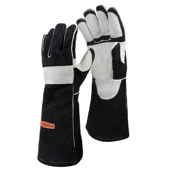 YESWELDER Welding Gloves, Cowhide Leather, Heat Resistant Gloves, Professional Welding Gloves, Work Gloves, Outdoor Use, Abrasion Resistant, MIG Welding, High Sensitivity