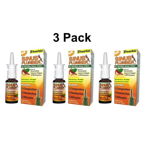 3 Sinus Plumber Nasal Infection Spray Congestion Natural Allergy Relief  12-2025