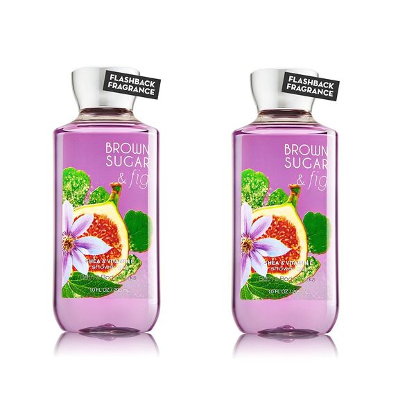 2PK Bath & Body Works Shea & Vitamin E Shower Gel Brown Sugar & Fig