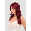 Long red wig, layered with flicked tips: Salome cherry red #39