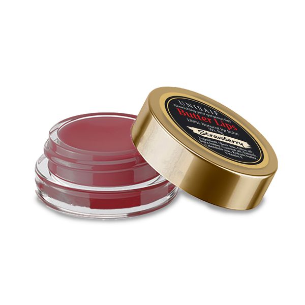 Strawberry Organic Lip Balm Gorgeous Lips, 100% Natural Lip Butter Balm