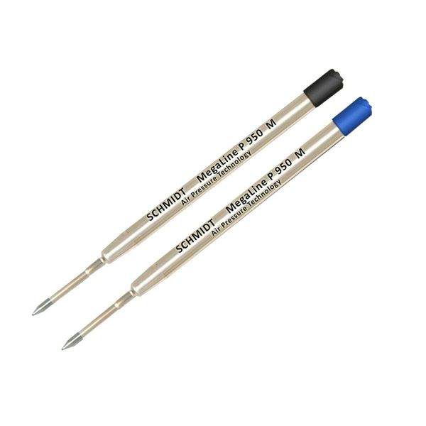 Lanier Combo Pack - 2 Pack - Schmidt P950 M MegaLine Pressurized Ballpoint Refill Blue/Black Ink Medium Tip