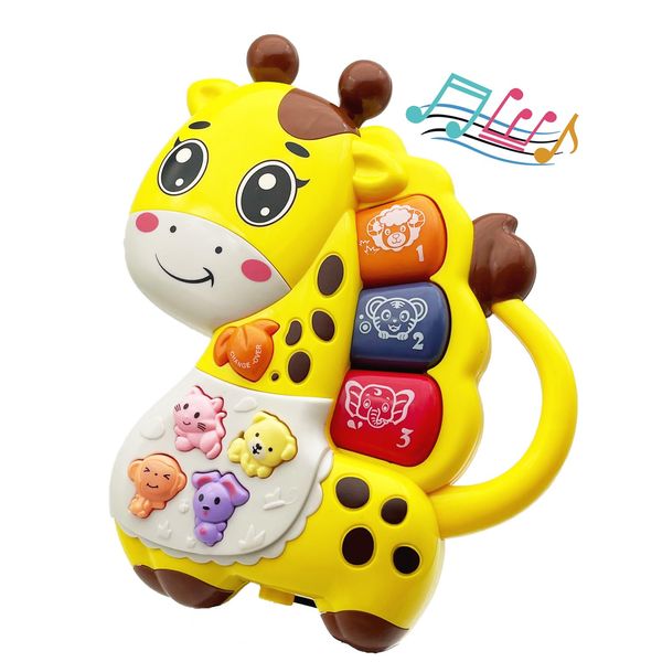 Baby Music Toys 12-18 Months, Animal Baby Piano Musical Light Infant Toys Toddlers Early Education Birthday Gift for 1 2 Year Old Girls Boys (Giraffe)