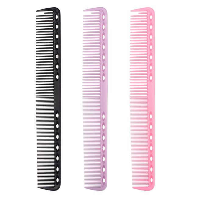 MEISH 3 Pieces Cutting Comb Hair Fine Tooth Comb Standard Teeth Clipping Comb Hair Styling Comb for Hair Barber Salon Hair Care Tools(3 Color)