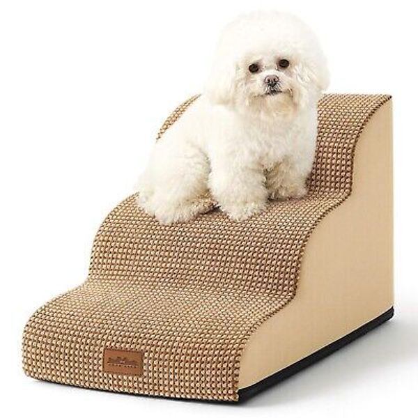 Small Dog Stairs for Couch 15.7" H, Pet Step with Leakproof Cover, High Densi...