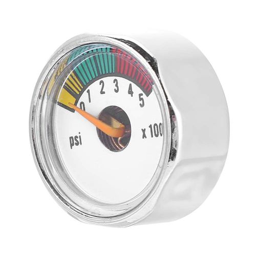 Paintball Gauge Pressure Gauge 0-5000 psi Mini Manometer Aluminum Alloy 22.5mm Dial Meter PCP Gauge PCP Manometer Manometer Gauge Back Mount 1/8” NPT Male Connector(5000 psi)